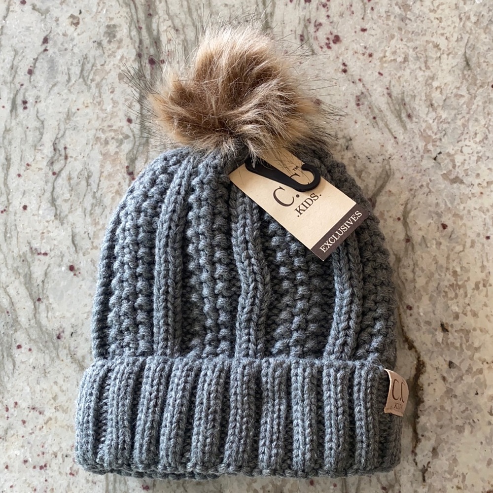 NWT C.C Kids Grey Beanie OS